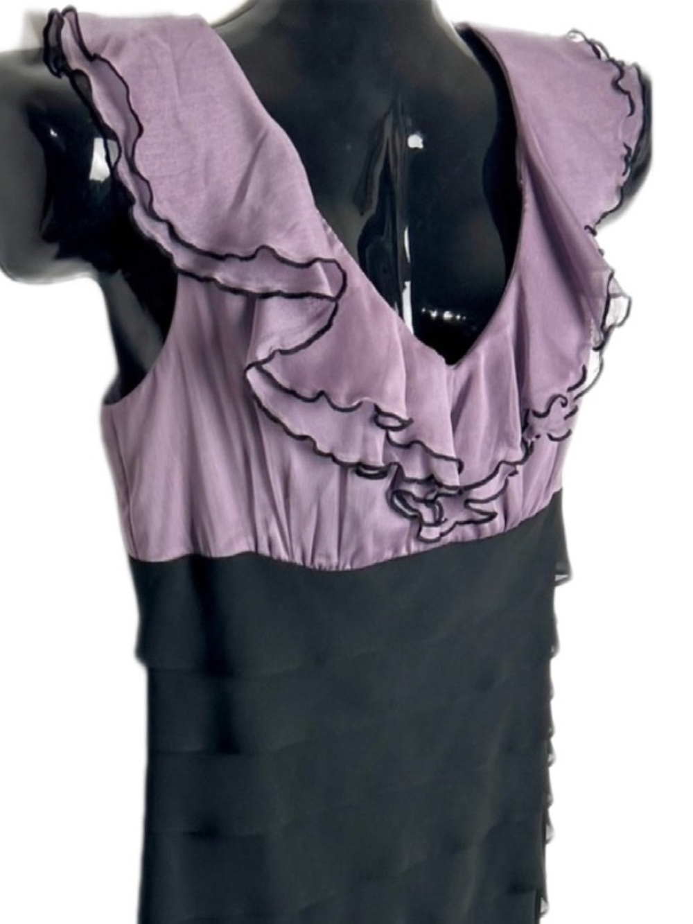Black and Lavender Mini Dress NWOT - Picture 3 of 10